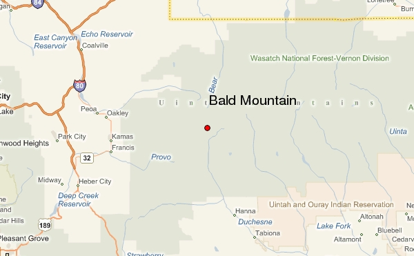Bald Mountain (Utah) Location Map
