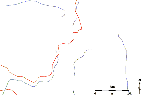 Roads and rivers around Bald Mountain (Utah)