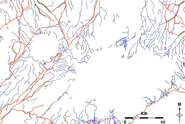 Roads and rivers around Bárðarbunga