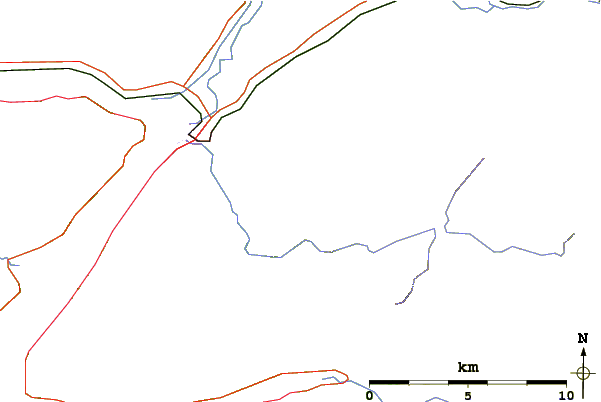 Roads and rivers around Ben Nevis