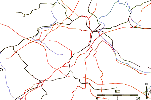 Roads and rivers around Birkenkopf