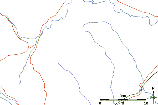 Roads and rivers around Black Mountain (hill)