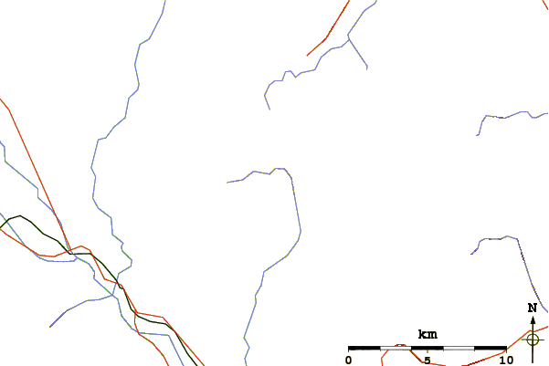 Roads and rivers around Brachiopod Mountain