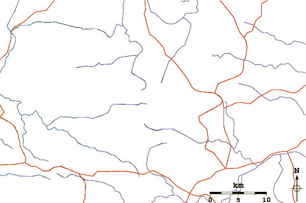 Roads and rivers around Brahmagiri (hill)
