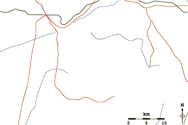 Roads and rivers around Bvumba Mountains