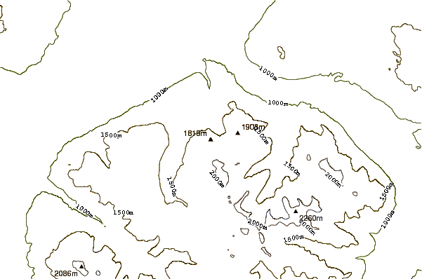 Mountain peaks around Castle Rock (volcano)