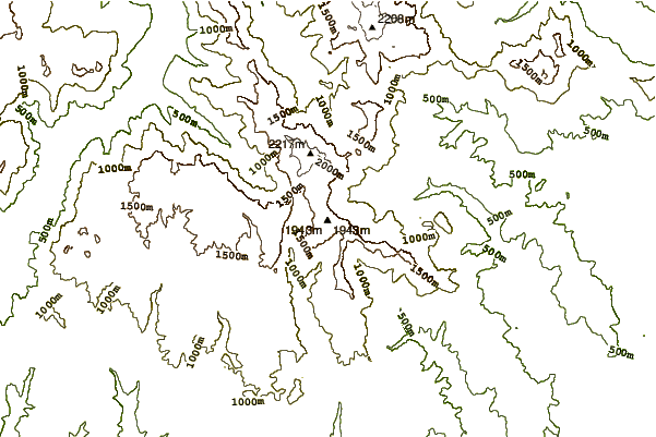 Mountain peaks around Catena delle Tre Croci