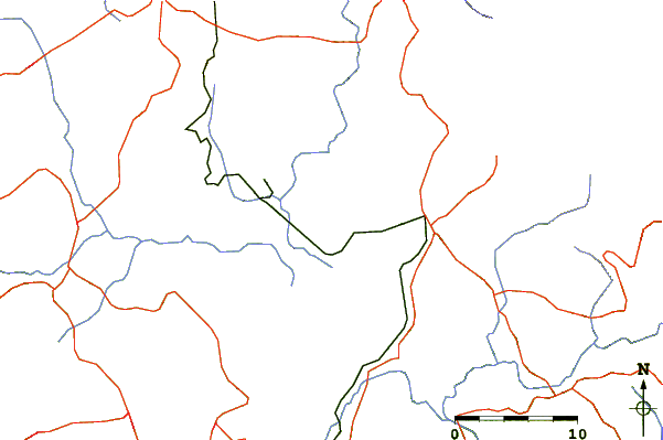 Roads and rivers around Cerro Santiago