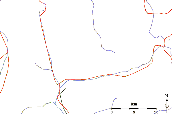 Roads and rivers around Cima da Lägh