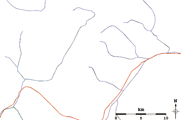 Roads and rivers around Coquihalla Mountain