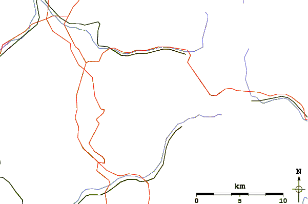Roads and rivers around Dammersfeldkuppe