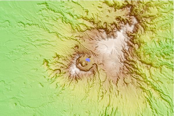 Surf breaks located close to Deriba Crater