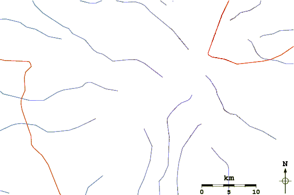 Roads and rivers around Deriba Crater