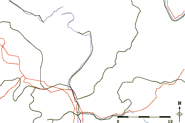 Roads and rivers around Eschenburg (mountain)