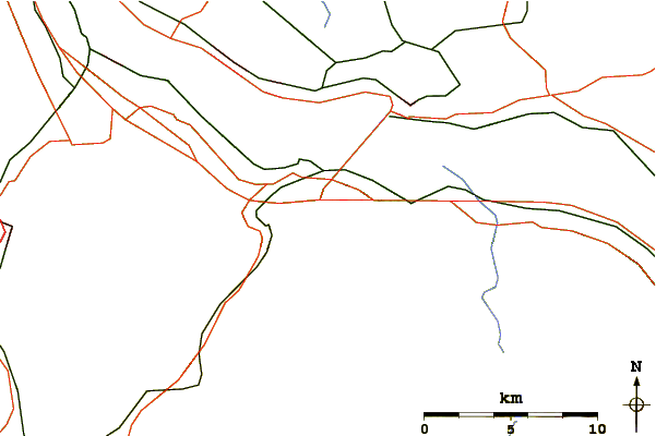 Roads and rivers around Etzel (mountain)