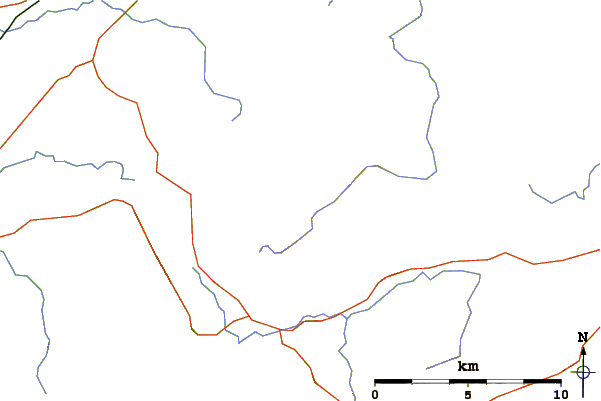 Roads and rivers around Great Calva