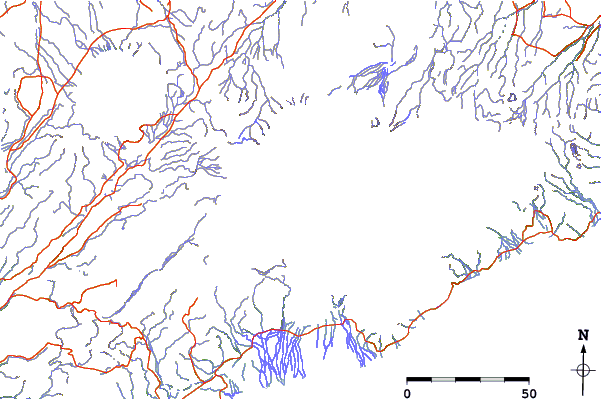 Roads and rivers around Grímsvötn or Grimsvotn