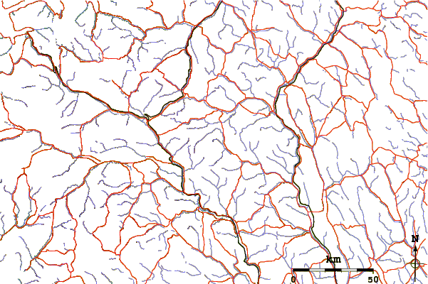 Roads and rivers around Høgronden