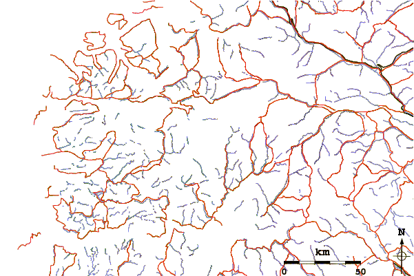 Roads and rivers around Høgste Breakulen