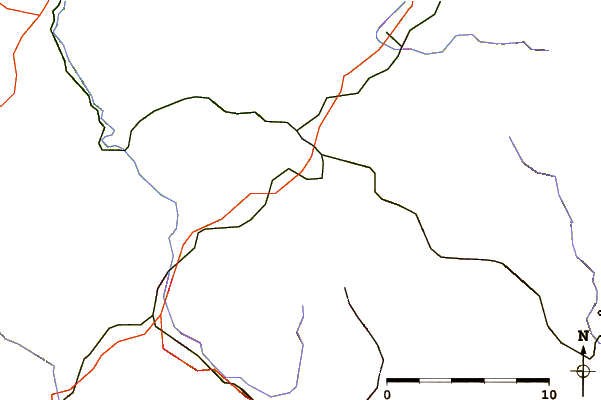 Roads and rivers around Hohenzollern (mountain)
