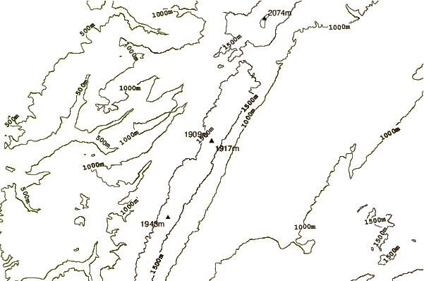 Mountain peaks around Jabal el Barouk