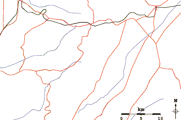 Roads and rivers around Jabal el Barouk