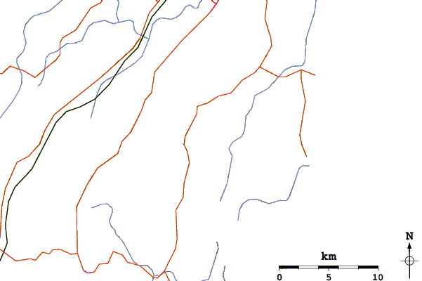 Roads and rivers around Kahuranaki