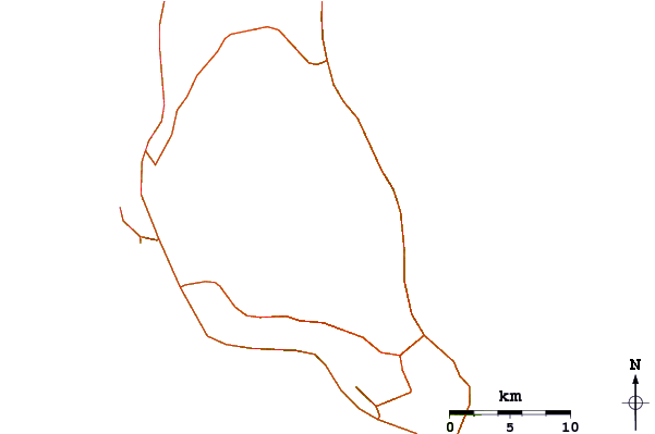 Roads and rivers around Karthala