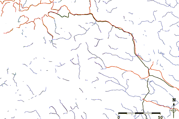 Roads and rivers around Kaskasatjåkka