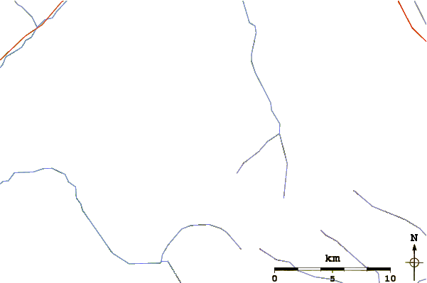 Roads and rivers around Klawatti Peak