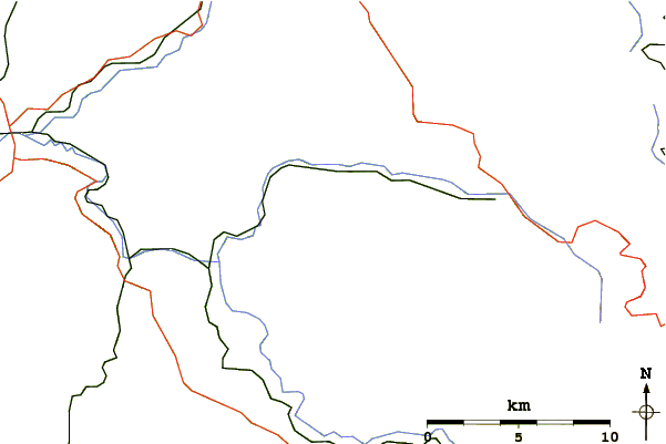 Roads and rivers around Kreuzfelsen