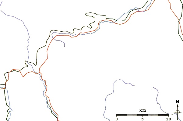 Roads and rivers around Łabski Szczyt