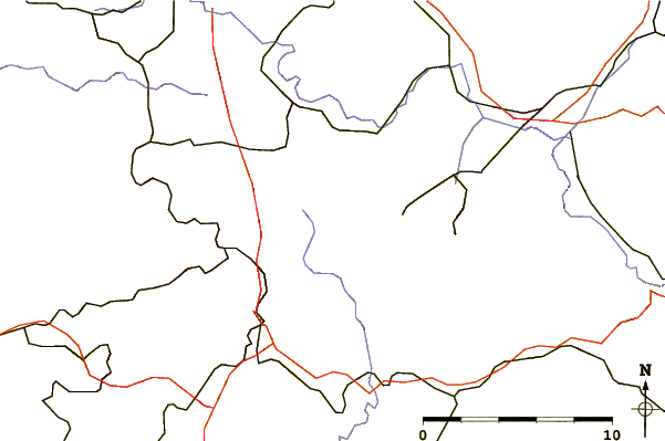 Roads and rivers around Lausche