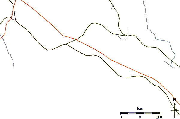 Roads and rivers around Little Mountain (South Carolina)