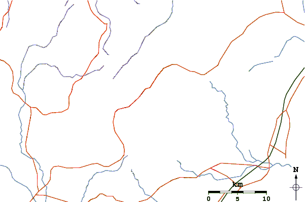 Roads and rivers around Mahendragiri, Orissa