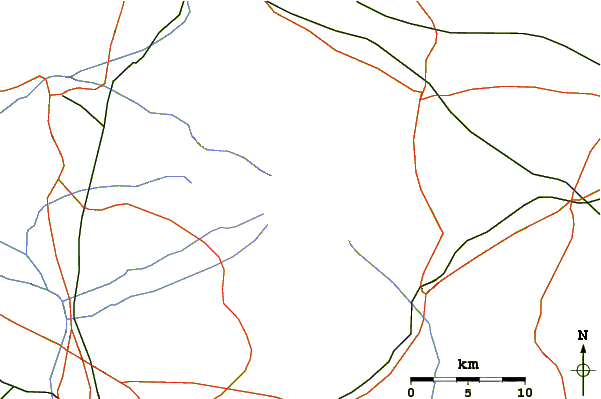 Roads and rivers around Malinche