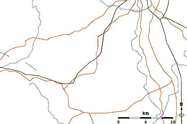 Roads and rivers around Malvern Hills