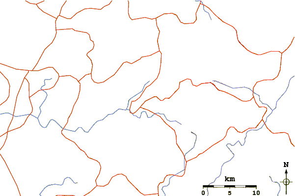 Roads and rivers around Meratus Mountains