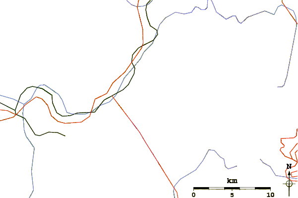 Roads and rivers around Mont Blanc