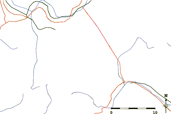 Roads and rivers around Mont Brouillard
