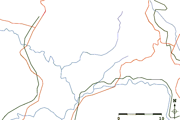 Roads and rivers around Monte Acero