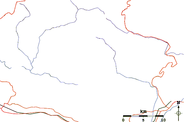 Roads and rivers around Monte Arido