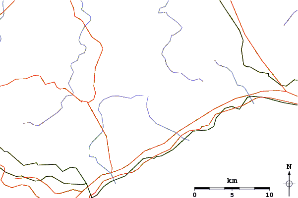 Roads and rivers around Monte Beigua