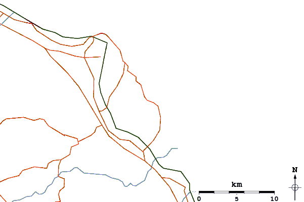 Roads and rivers around Monte Conero