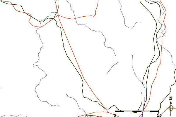Roads and rivers around Monte Pracaban