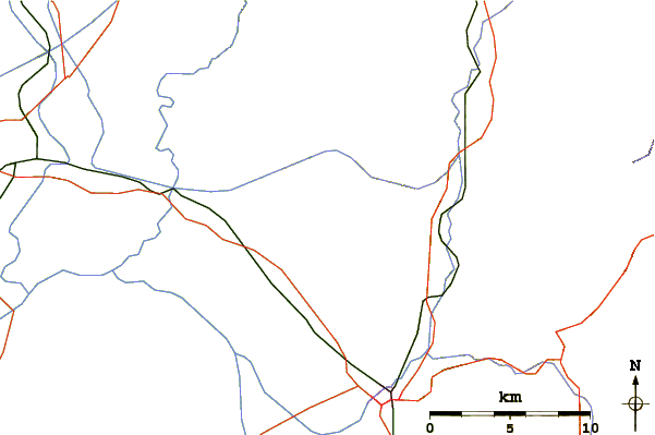 Roads and rivers around Monte Subasio