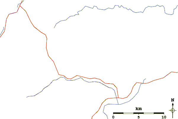 Roads and rivers around Moose Mountain (Alberta)