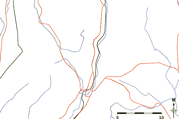 Roads and rivers around Mount Aeolus (Vermont)