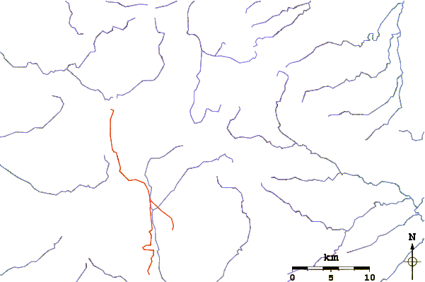Roads and rivers around Mount Albert Edward