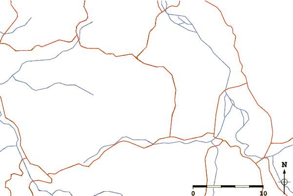 Roads and rivers around Mount Arith